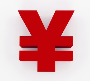 3D generated sign of Yen or Yuan