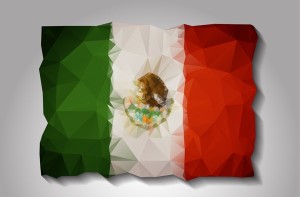 Vector geometric polygonal Mexico flag. For your design