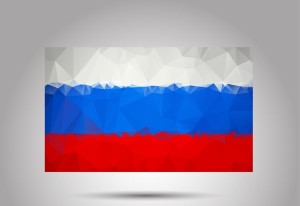 Vector geometric polygonal Russia flag. For your design