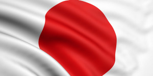 3d rendered and waving flag of japan