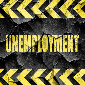 unemployment, black and yellow rough hazard stripes