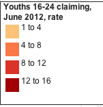 Heatmap UK Youth Unemployment